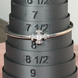 Brighton Silver-Tone Cross & Crystal Bangle Bracelet